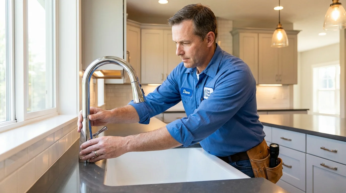Kitchen faucet installation by Johns Plumbing LLC in Bassett